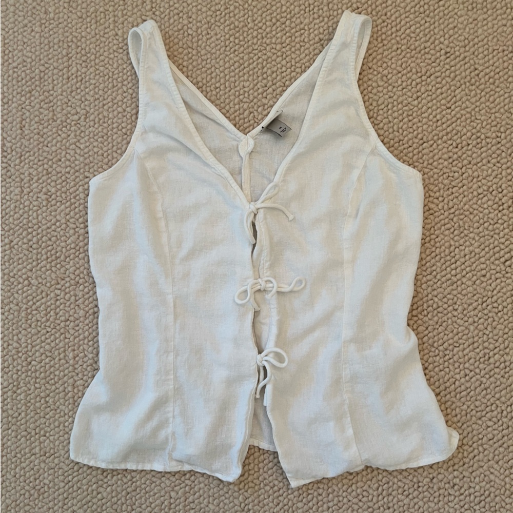 Women's Linen Tie V Neck
Blouse